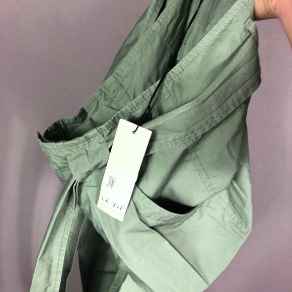 La Vie Rebecca Taylor Sage Green Tie Front Paperbag Waist Pants Size 27 - Picture 8 of 11